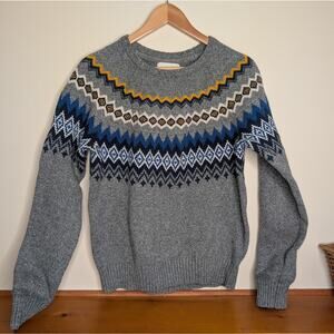 American Eagle Fair Isle Knit Sweater – Gray Multi | Women’s M